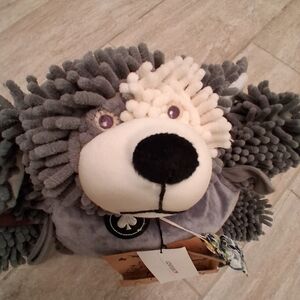 Lovesac 2010 Zoobies Nooder Shaggy Plush Puppy Dog w/ Zip Out Fleece Blanket 15"